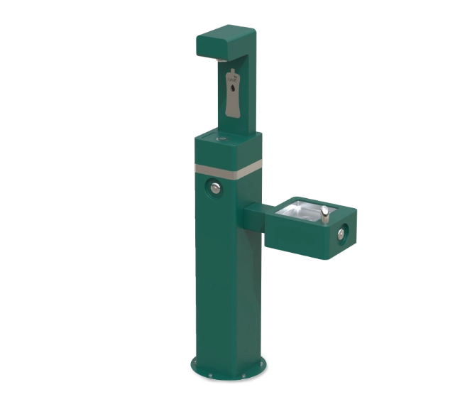 Floor Standing Outdoor Manual Ambient Bottle Refill Station and Fountain Green 044211P001 - View 1