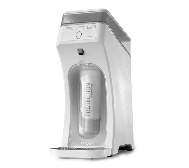 Purificador de agua IBBL E‑Due Freedom compacto y de diseño moderno.