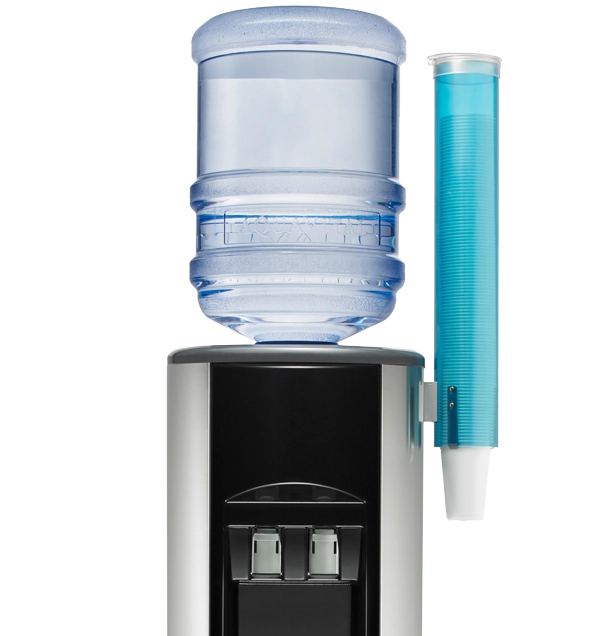 Gallonen-Wasserspender Public Steel mit Becherspender