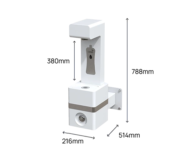 wall mounted outdoor manual ambient bottle refill station white 044003P001